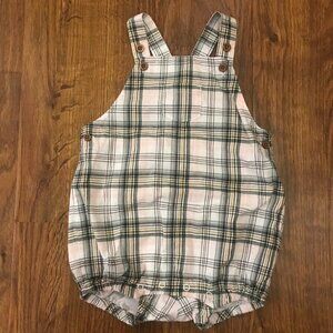 Janie and Jack plaid Overalls
